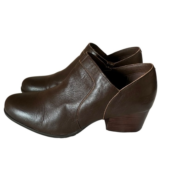 Born brown zip side leather loafer size 10M - Picture 3 of 7